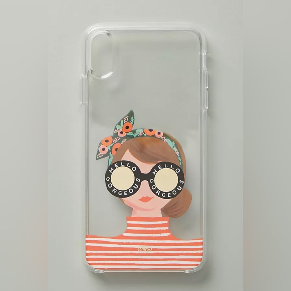 RIFLE PAPER CO. Case for iPhone 10 Xs- Gold Foil Accents - Gorgeous Girl - Picture 1 of 5